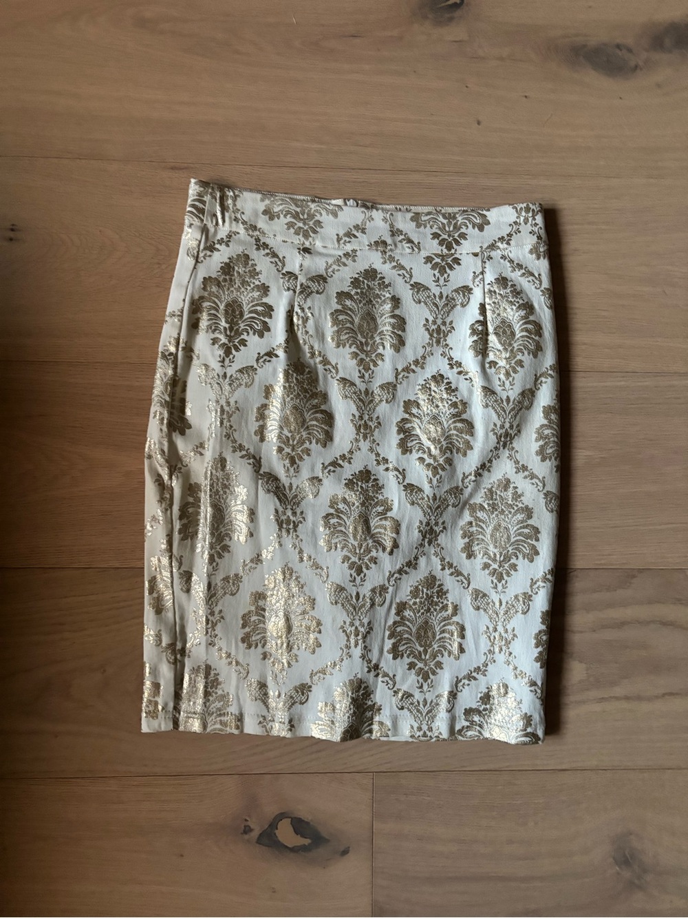 White and gold Pencil skirt